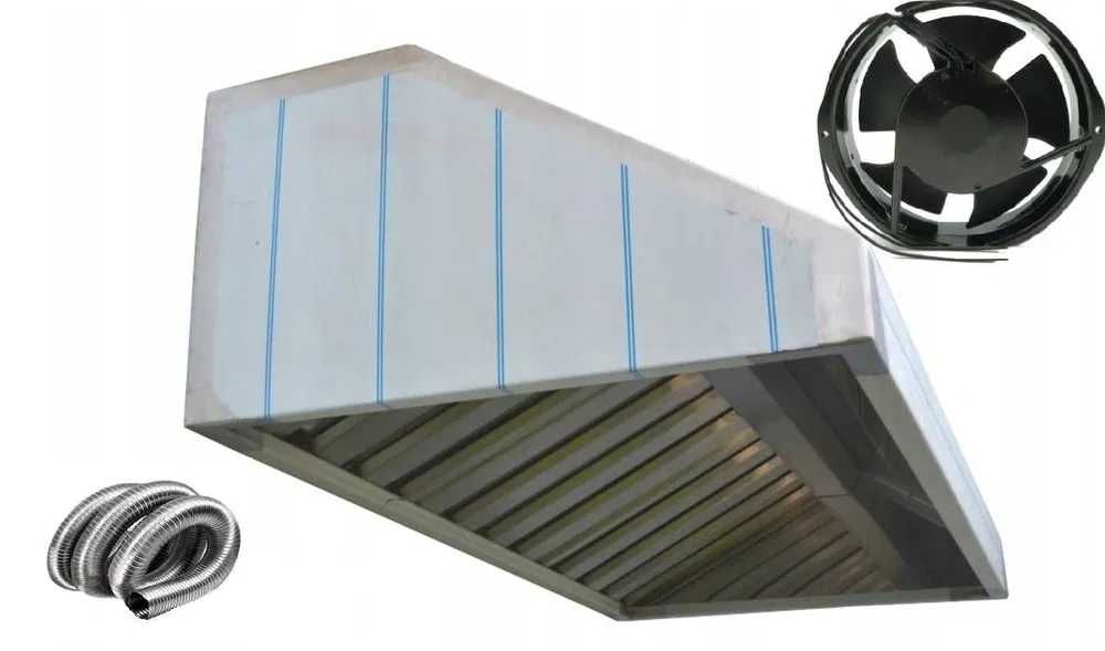 Nowy Okap Gastronomiczny 100x70x40 Filtry Wentylator RURA