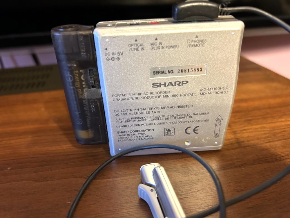 Minidisc (walkman) SHARP MD-MT190H(S)