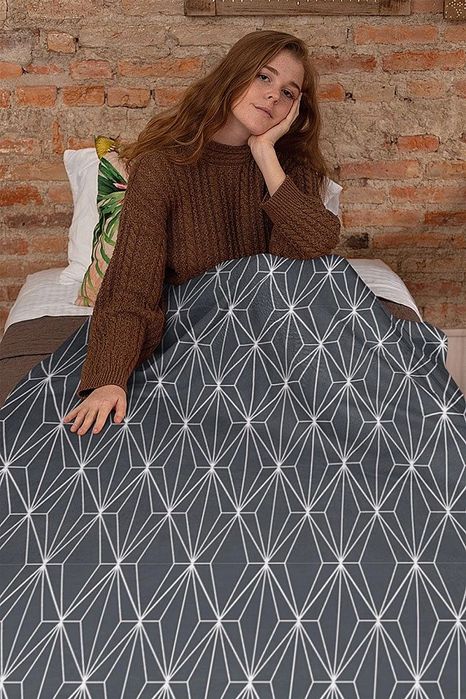 Koc na łóżko 150x200 mikrofibra dwustronny gruby SHERPA