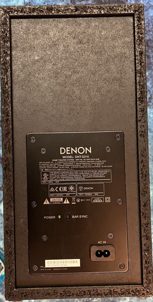 Denon Dht-S316 system audio 2.1