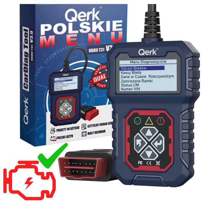 Interfejs Diagnostyczny Tester Obd2 J. Polski Skaner kasowanie błędów