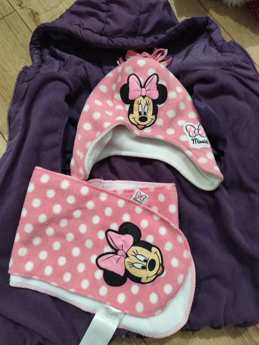 Kurtka zimowa czapka szalik Disney myszka Minnie 104 Pepco