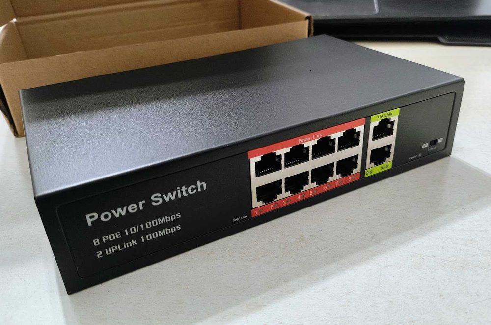 Poe комутатор/switch 8+2 120w 48-52V свитч. встроенный блок питания