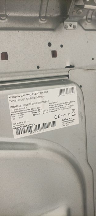 Kuchenka gazowa Amica