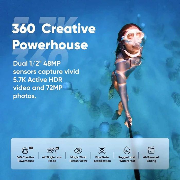 Wodoszczelna obudowa do nurkowania do Insta360 X3