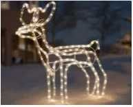 Новорічна світлодіодна фігура із дюралайту Середній Олень 70см жовтий