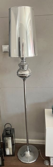 Lampa metalowa chromowana srebrna