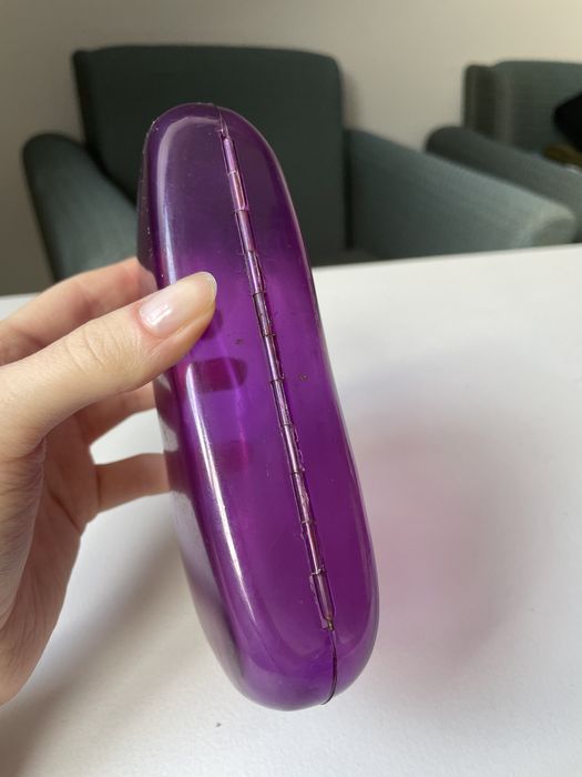 Vintage france etui futerał na okulary przeciwsłoneczne fioletowy