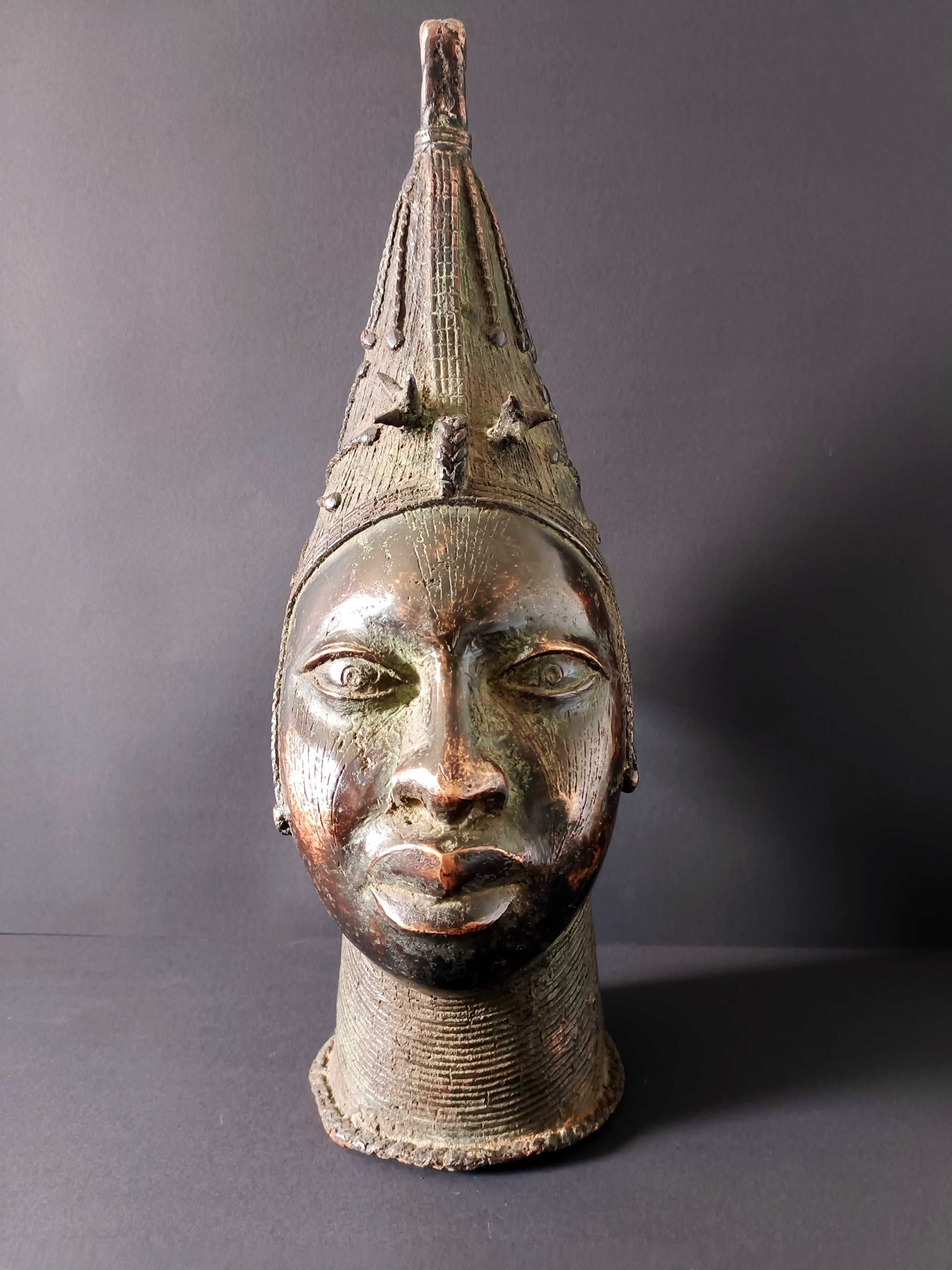 Królowa Ife Benin Figura Brąz Afryka Wosk tracony Nigeria Królowa Matk