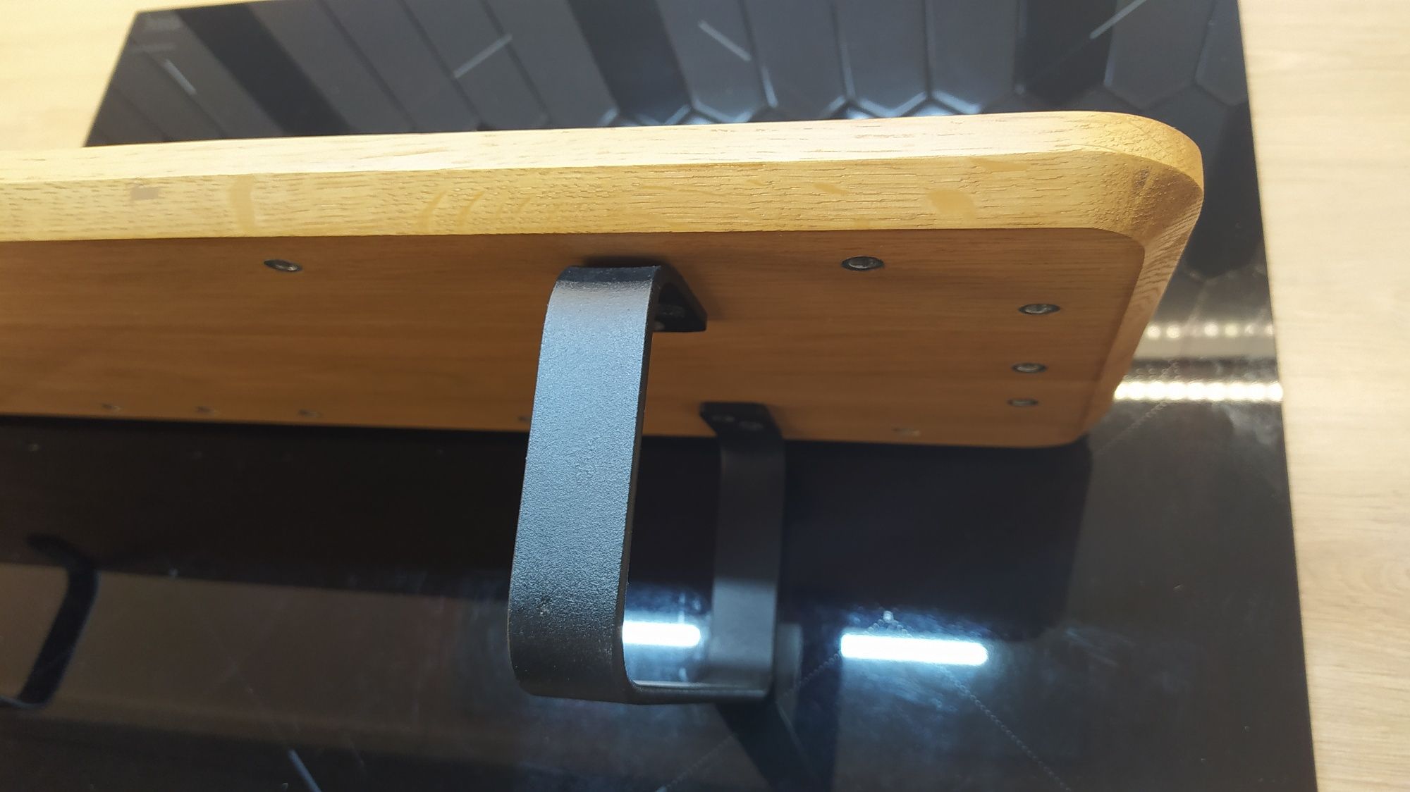 Podstawka na monitor z deski dębowej / Oak wood monitor stand