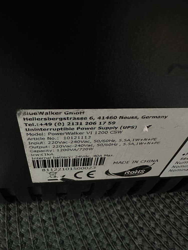 ДБЖ PowerWalker VI 1200 CSW IEC