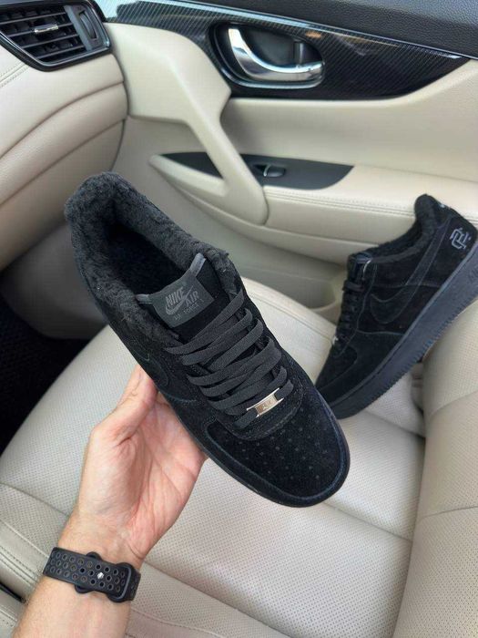 ХУТРО! Зимові Nike Air Force 1 Low Black Fur 40 41 42 43 44 45 46 найк