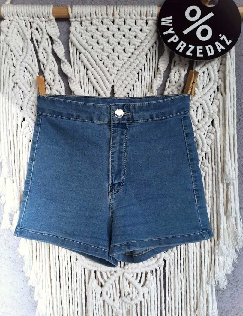 SINSAY Krótkie spodenki jeans skinny wysoki stan szczupłe 32 34