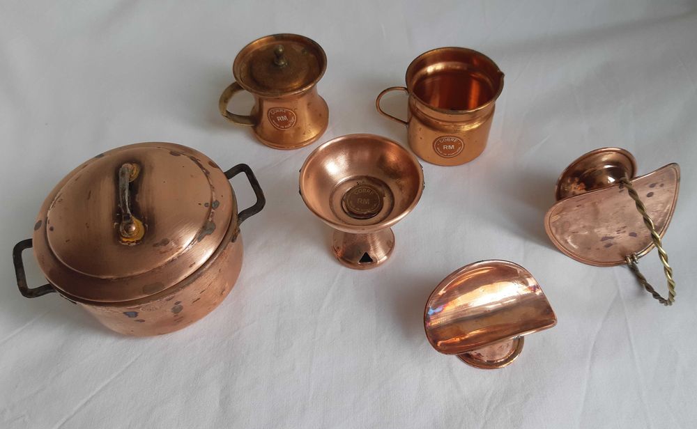 Conjunto de 6 Miniaturas em Cobre