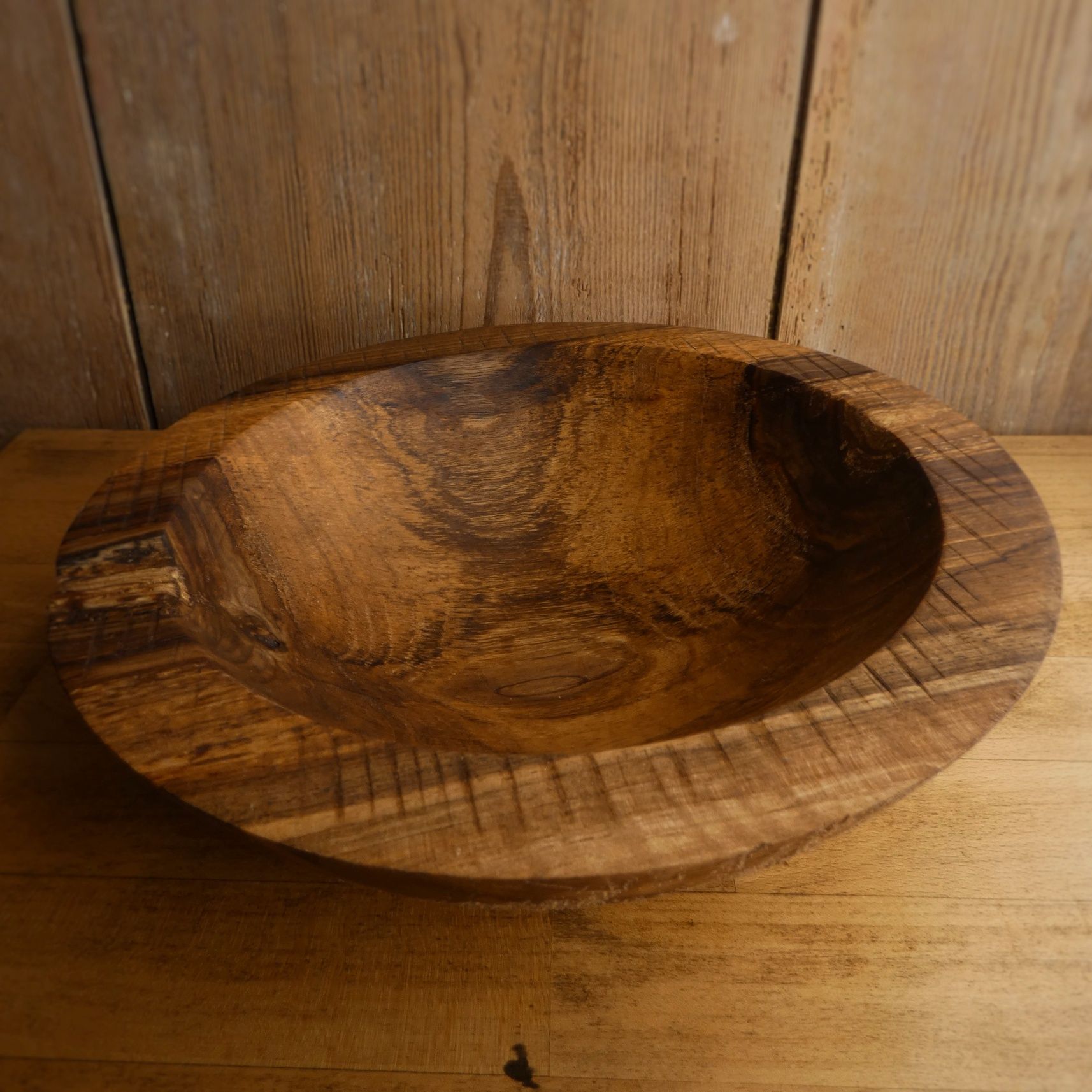 Miska misa drewniana orzech handmade wooden bowl boho rękodzieło etno