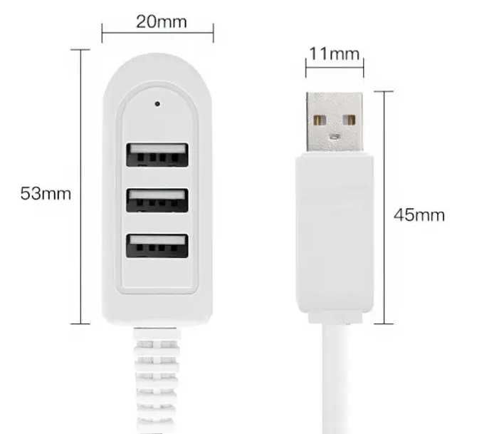 3-x USB-концентратор удлинитель адаптер разветвитель (charge+data)