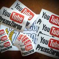 Naklejka YouTube z własną nazwą swojego kanału NEW Laminat Twoja nazwa