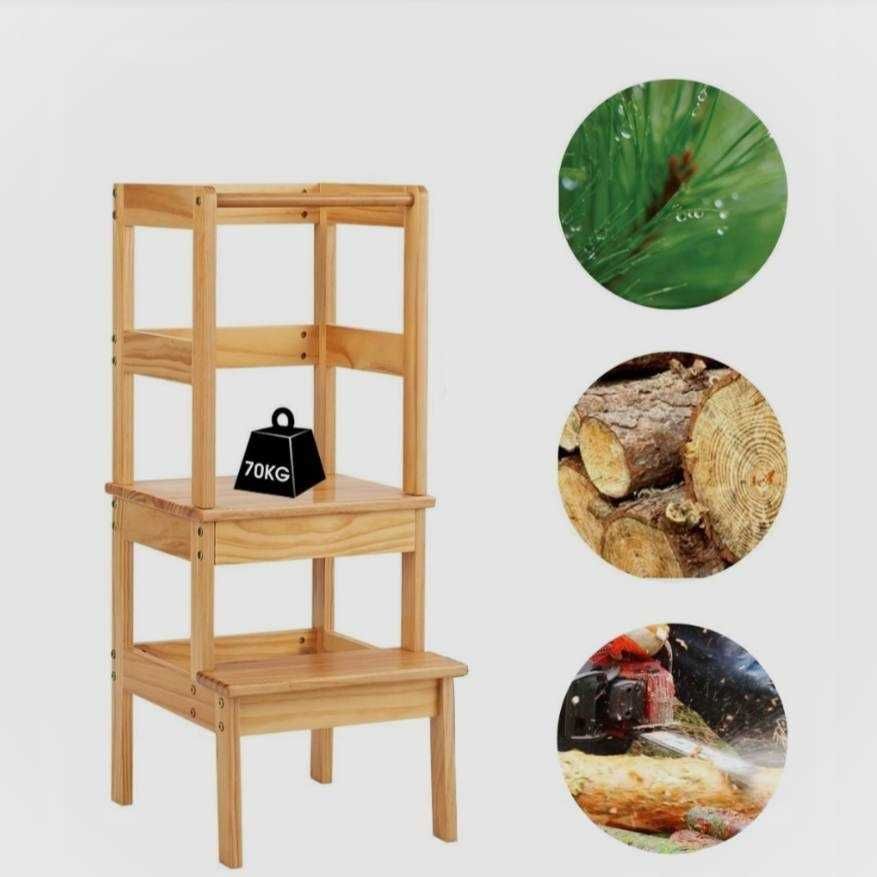 Pomocnik kuchenny Stołek drewniany dla dzieci,krzesło dla dzieci