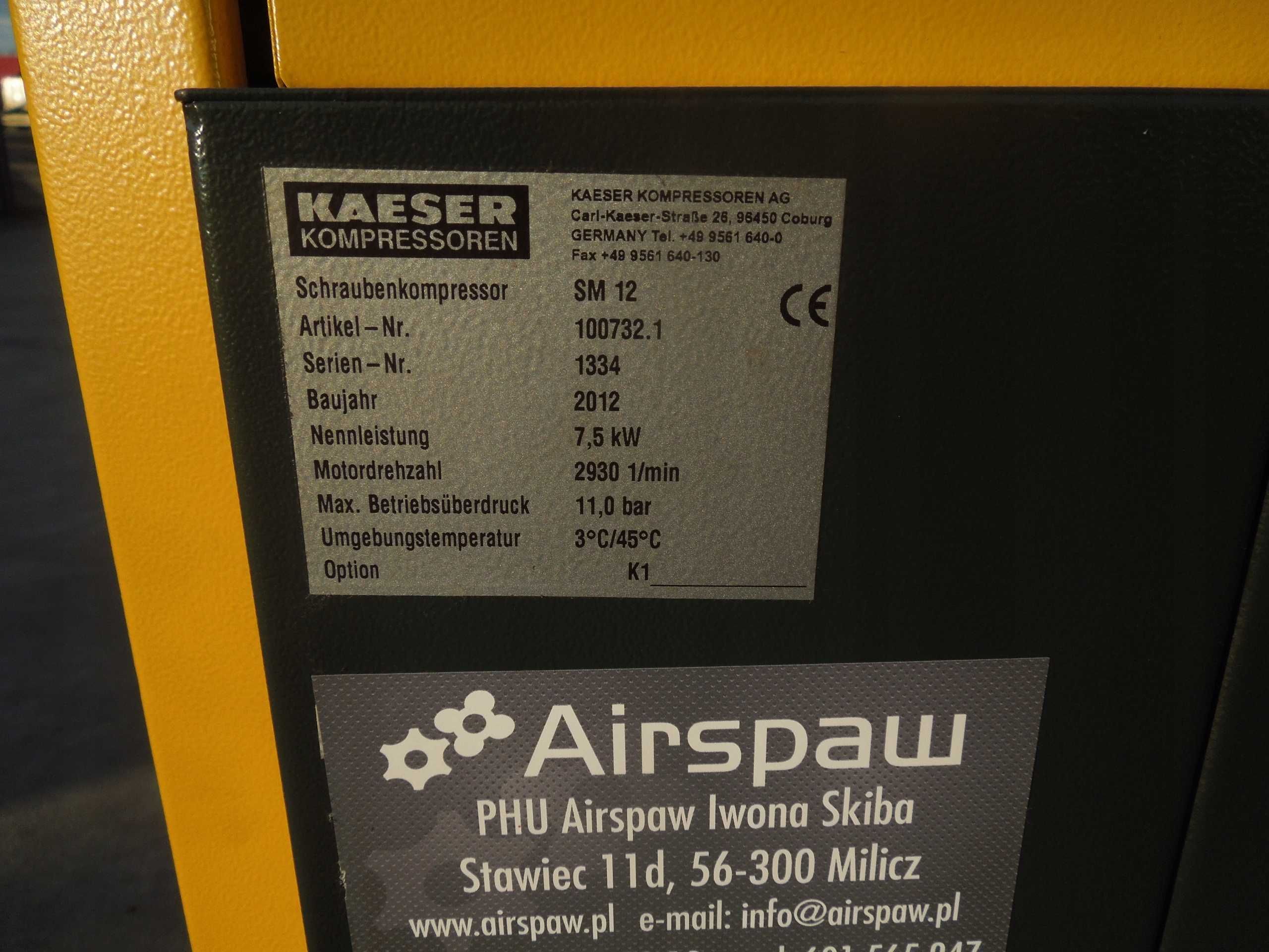 Sprężarka/ Kompresor Kaeser Aircenter SM 12 po serwisie
