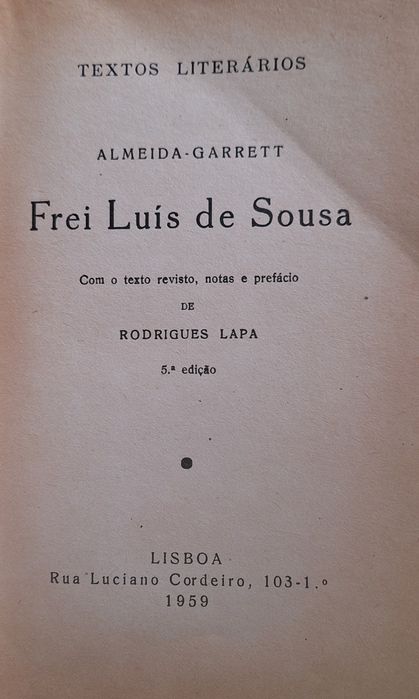 Frei Luís de Sousa edição de 1959