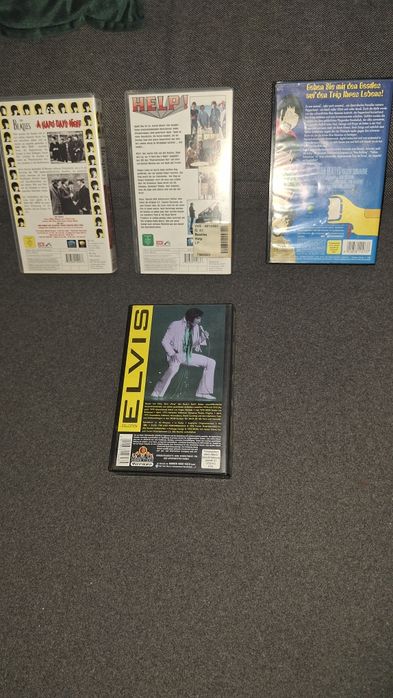 zestaw kaset VHS The Beatles  Elvis, vintage