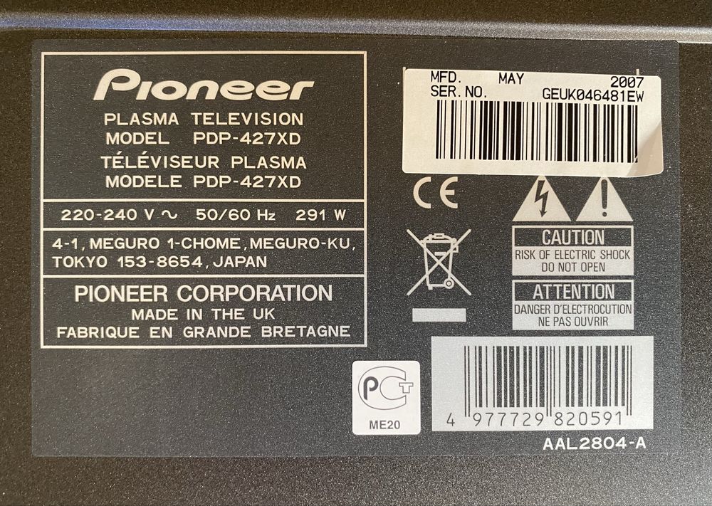Телевізор Pioneer Plasma PDP-4270XD