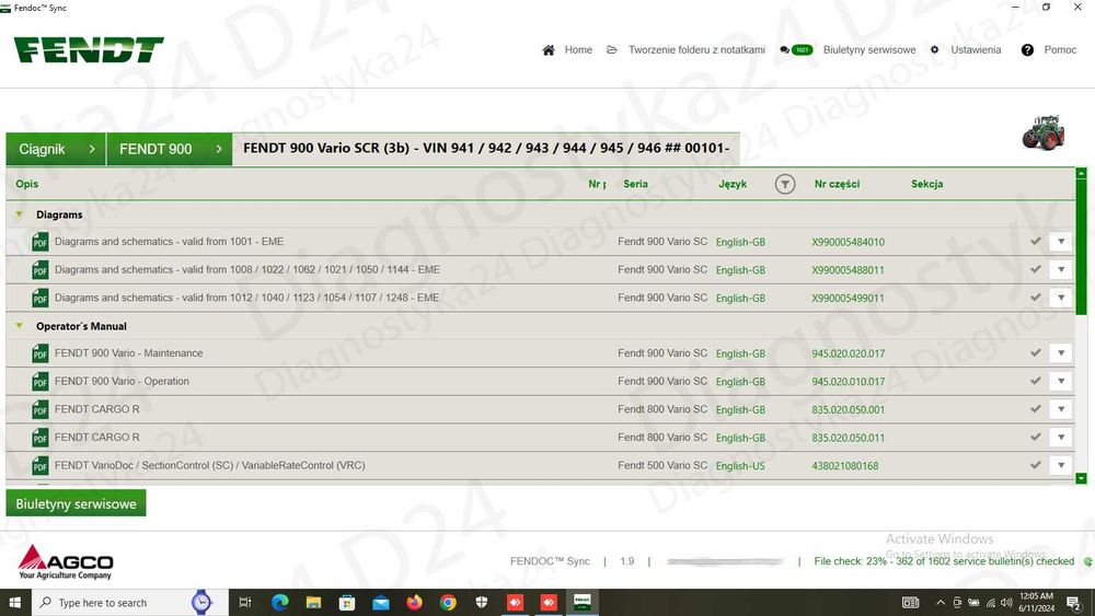 KATALOG Fendoc Sync Maszyny Rolnicze Fendt Serwisówki FULL PAKIET top