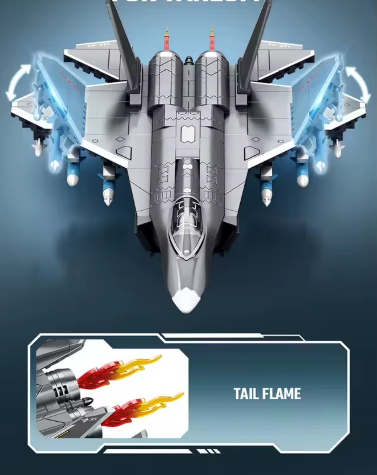 Конструктор самолёт F 35 боевой истребитель 621 шт блоков Lego