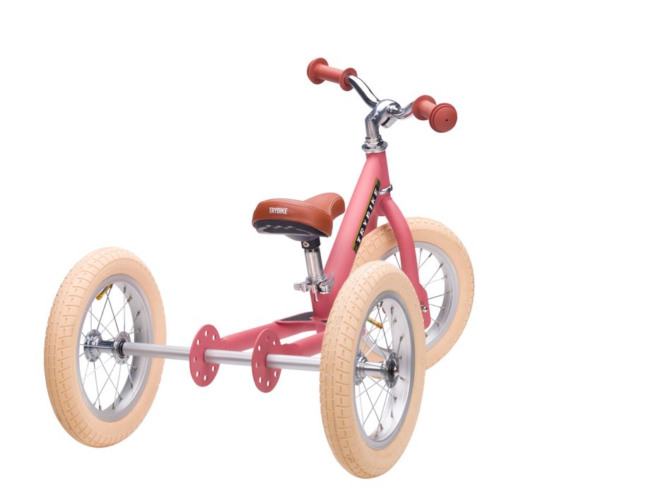 Pierwszy rowerek trójkołowy dziecięcy biegowy 2w1 różowy matowy Trybie