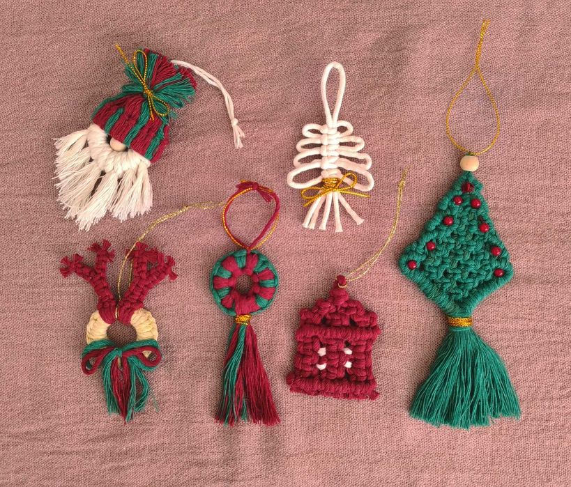 Різдвяні новорічні набори макраме подарунок ялинкові прикраси
