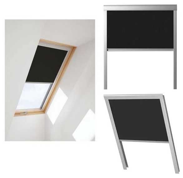 Roleta zaciemniająca 55x98 do okien Velux Fakro Dakea Czarny DUA 4249