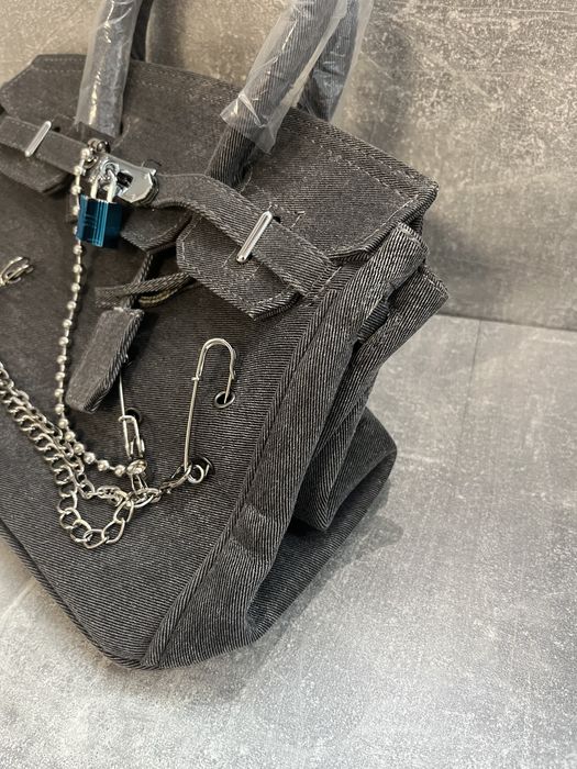 Джинсова сумка з ципами замочками