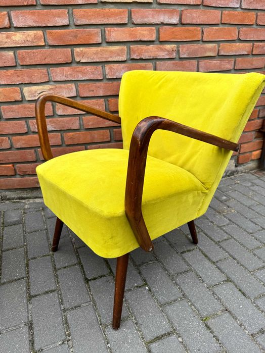 Fotel klubowy patyczak art deco vintage prl fotelik Ludwik stylowy