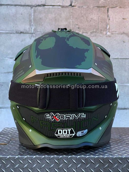 Шолом кросовий EXDRIVE KHAKI мотошолом ендуро шлем кроссовый мотошлем