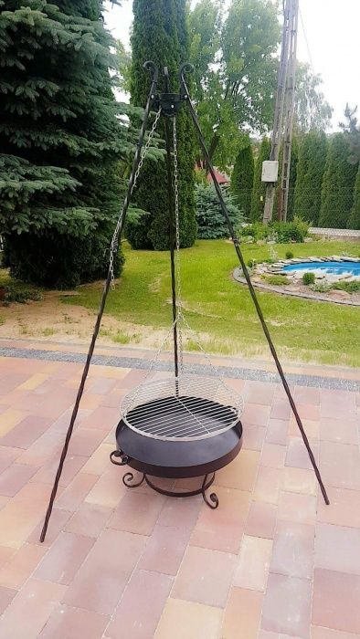 Grill ogrodowy Trójnóg KUTY Ruszt Stal nierdzewna !  60 / 70 / 80 CM