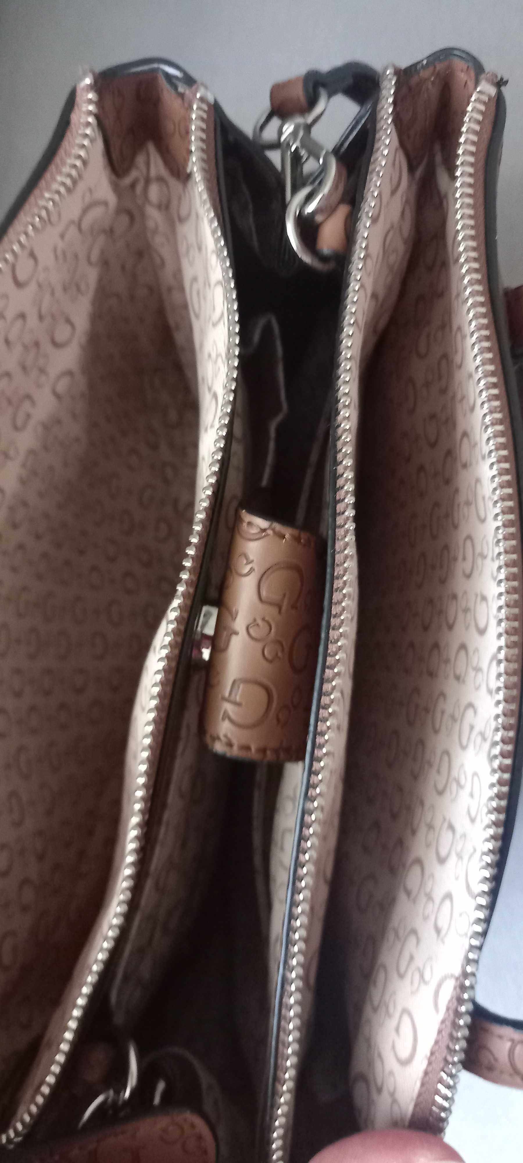 GUESS damska torebka na ramię i do ręki, logowana - JAK NOWA
