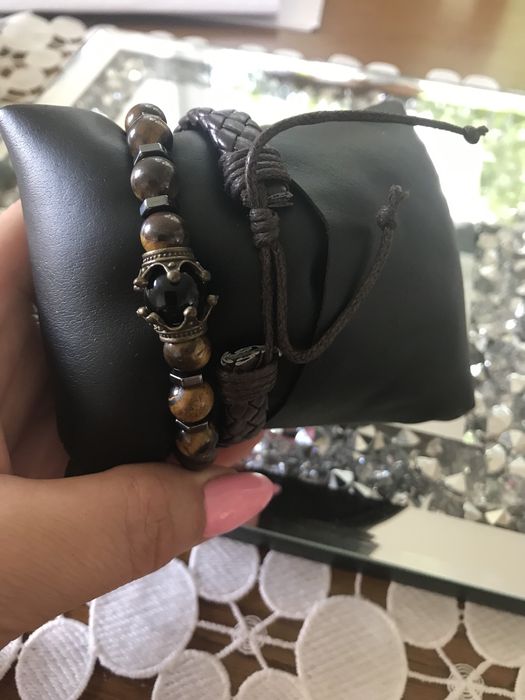 Zestaw zegarek bransoletki męski