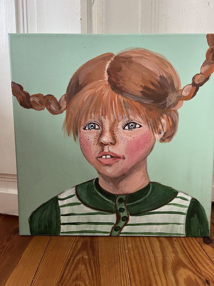 Duży obraz portret Pippi Langstrumpf dla dziecka