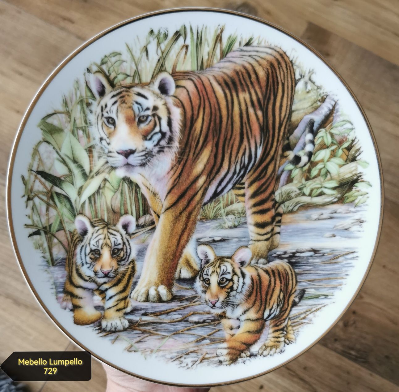 Talerz kolekcjonerski tygrys Tiger dekoracja sygnowany