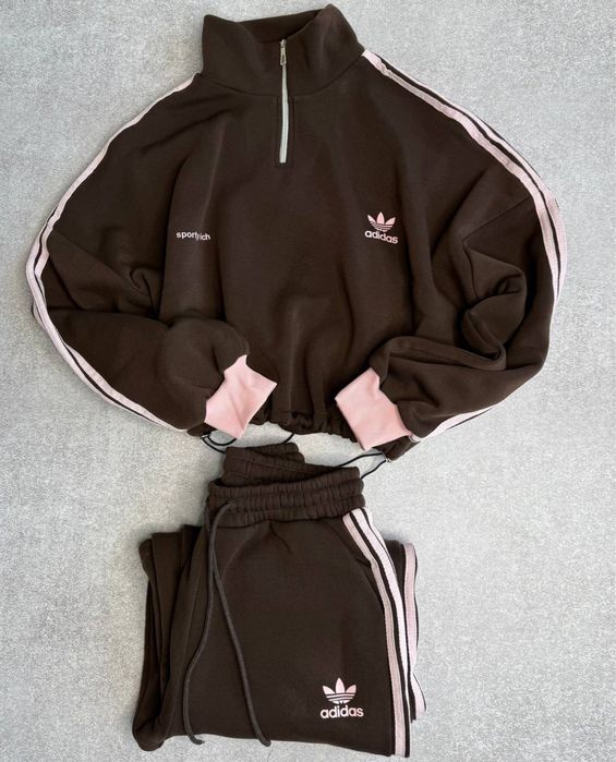 Жіночий спортивний костюм adidas, Теплий костюм адідас фліс, зима