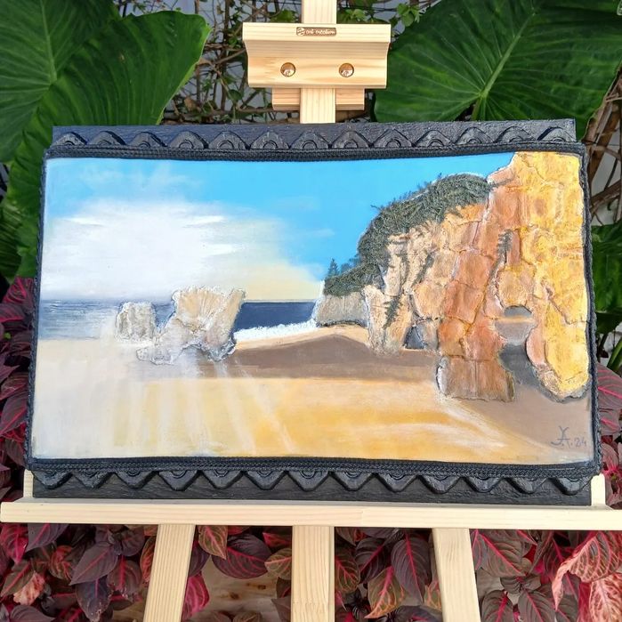 Pintura a óleo mista tridimensional