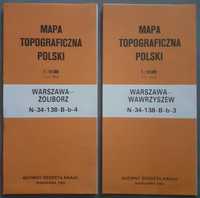 Mapa topograficzna Warszawy Żoliborza i Wawrzyszewa