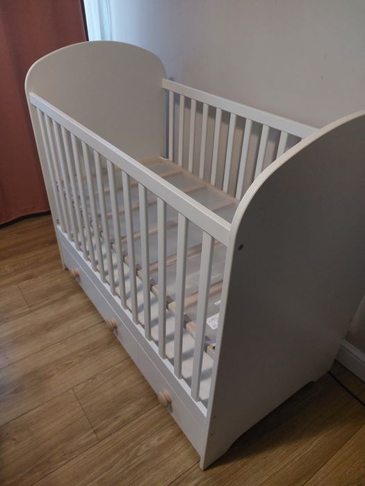 Łóżeczko niemowlęce gonatt ikea z materacem Skonast