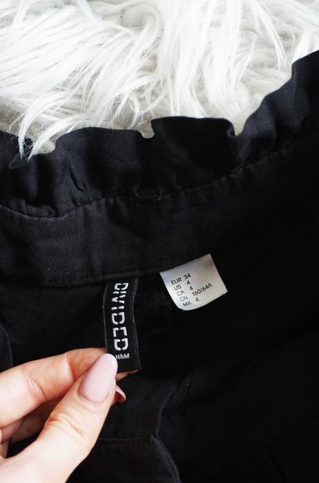 XS 34 H&M czarne szorty spodenki 100% wiskoza lato