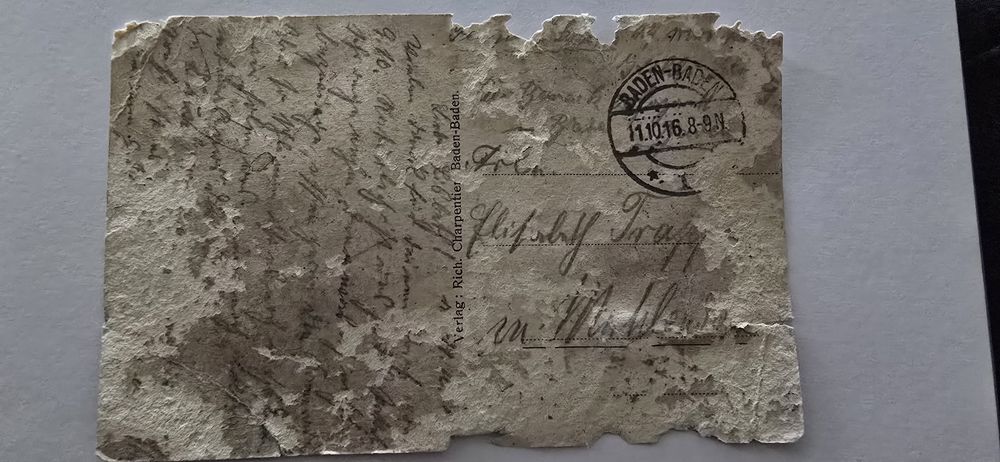 Stara pocztówka BADEN-BADEN Kolejka Bergbahn 1916 r.