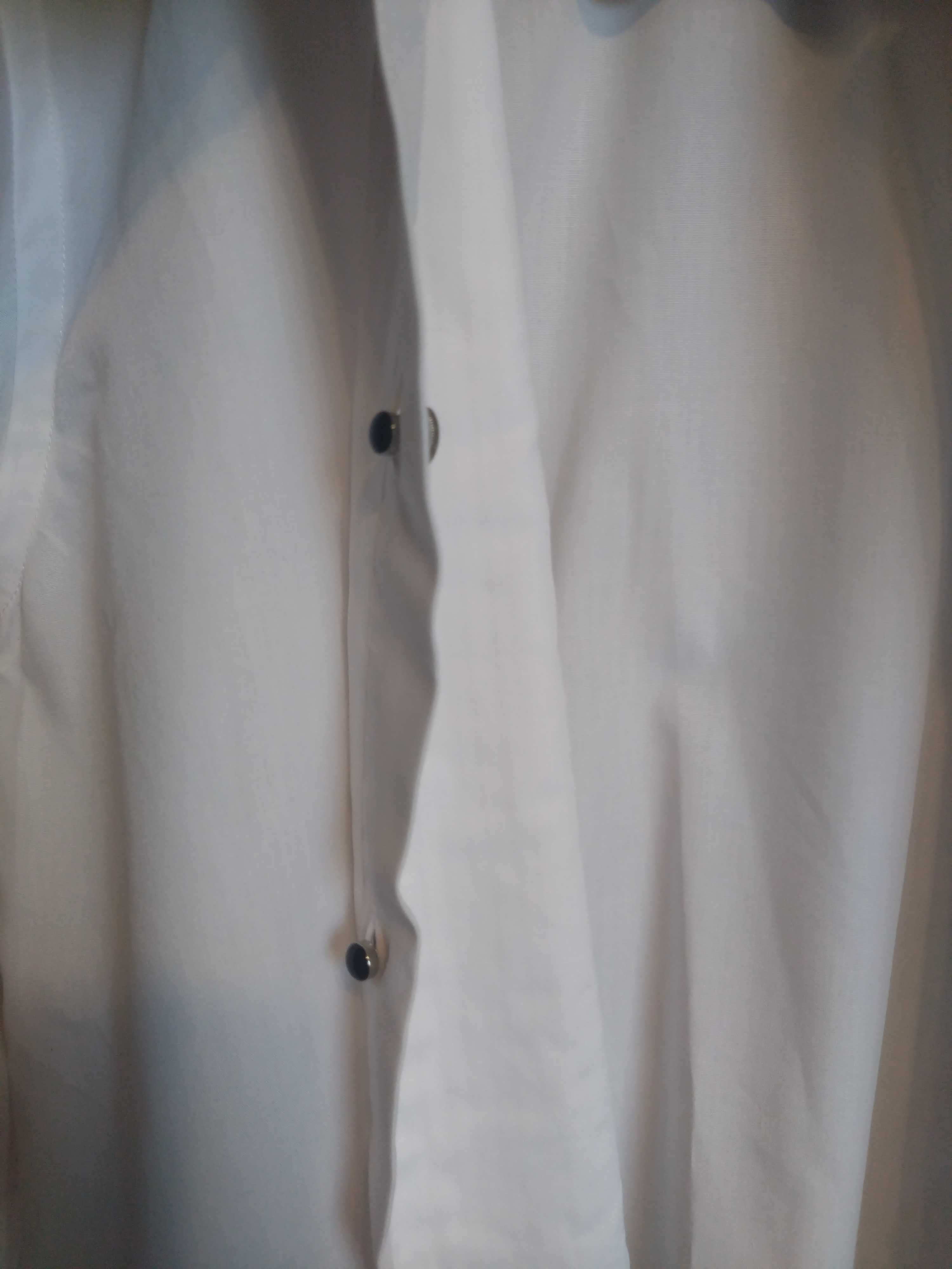 Koszula Comen 176/182 40 biała z plisami na spinki do ślubu