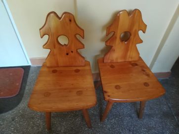 2 oryginalne Krzesła w stylu ludowym -PRL/OKAZJA