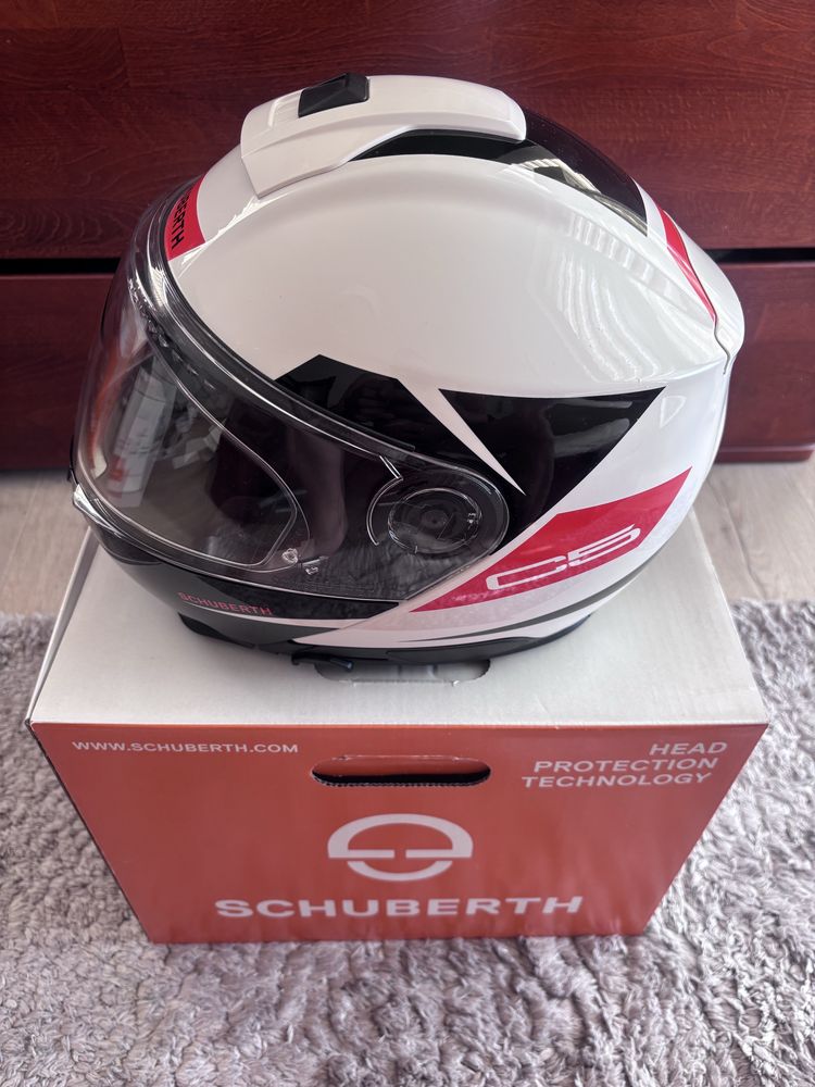 nowy Kask Schuberth C5 L Eclipse czerwony szczekowy pudelko pokrowiec
