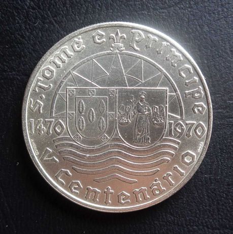 Moeda 50 Escudos Prata 1970 V Centº. S. Tomé Príncipe