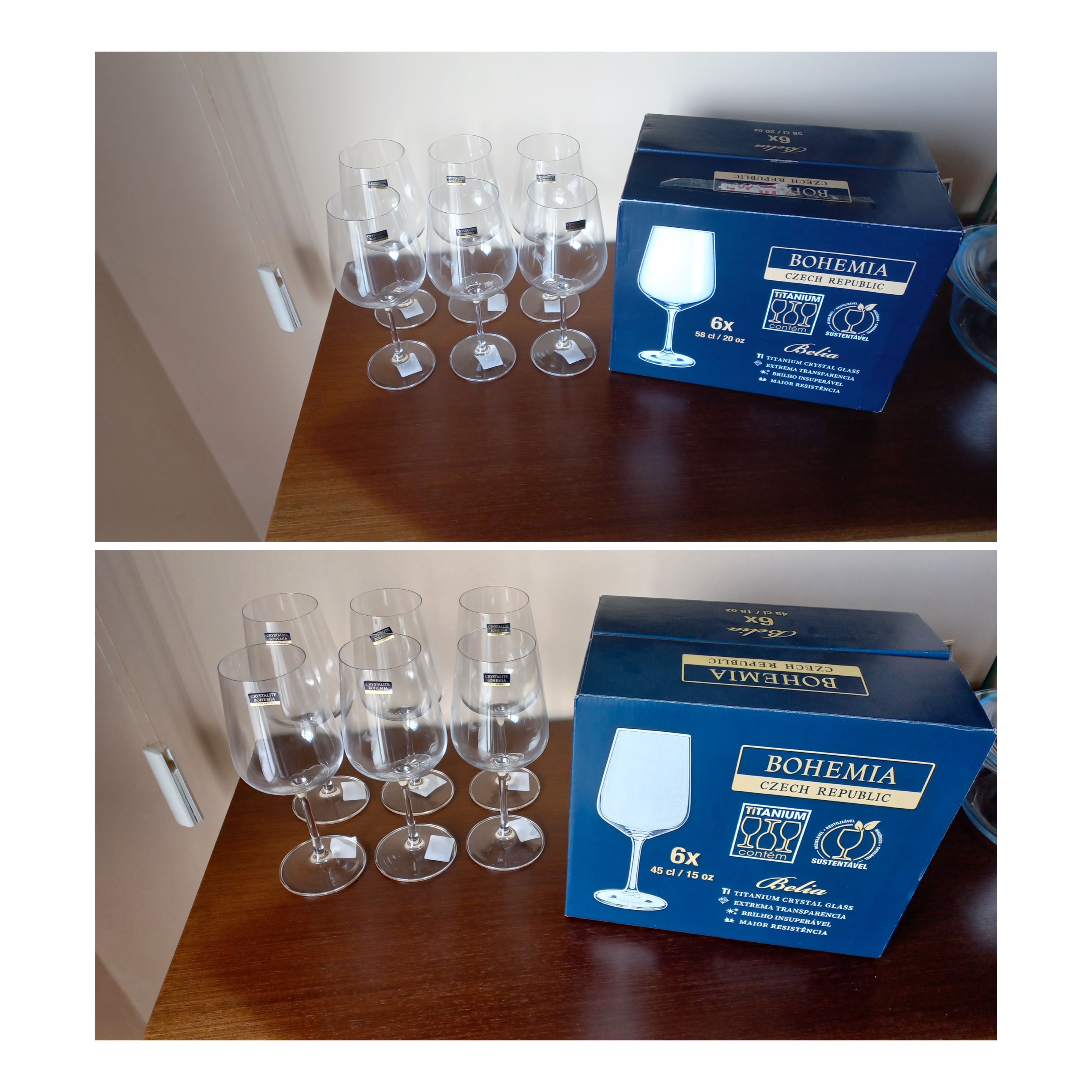 Dois kits de copos de cristal Bohemia